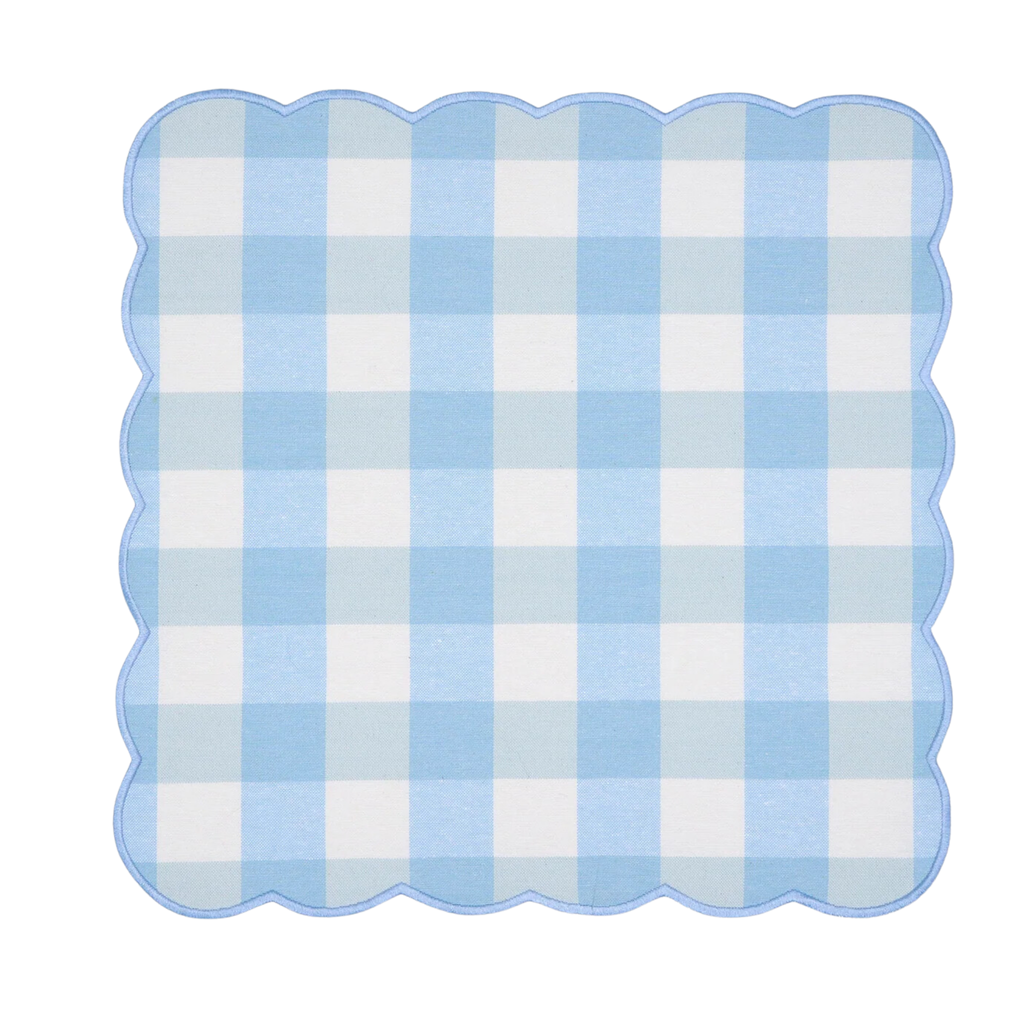Set of 4 Blue Gingham Chloe Napkins - The Well Appointed House
