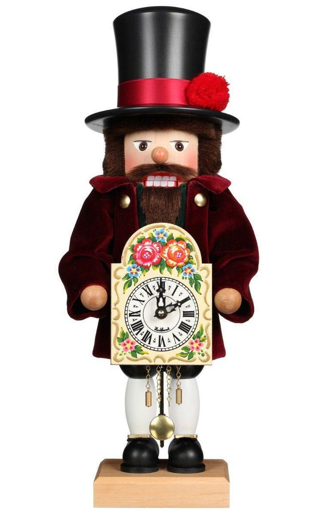 Christian Ulbricht Premium Black Forest Man With Ornate Cuckoo Clock Nutcracker Christmas Decoration - Christmas Decor - The Well Appointed House