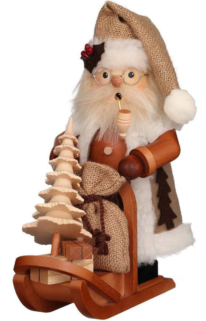 Christian Ulbricht Santa on Sleigh Natural Wood Incense Burner Christmas Decoration - Christmas Decor - The Well Appointed House