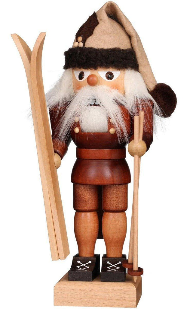 Christian Ulbricht-Seiffener Nussknacker Natural Wood Skier Traditional German Nutcracker Christmas Decoration - Christmas Decor - The Well Appointed House