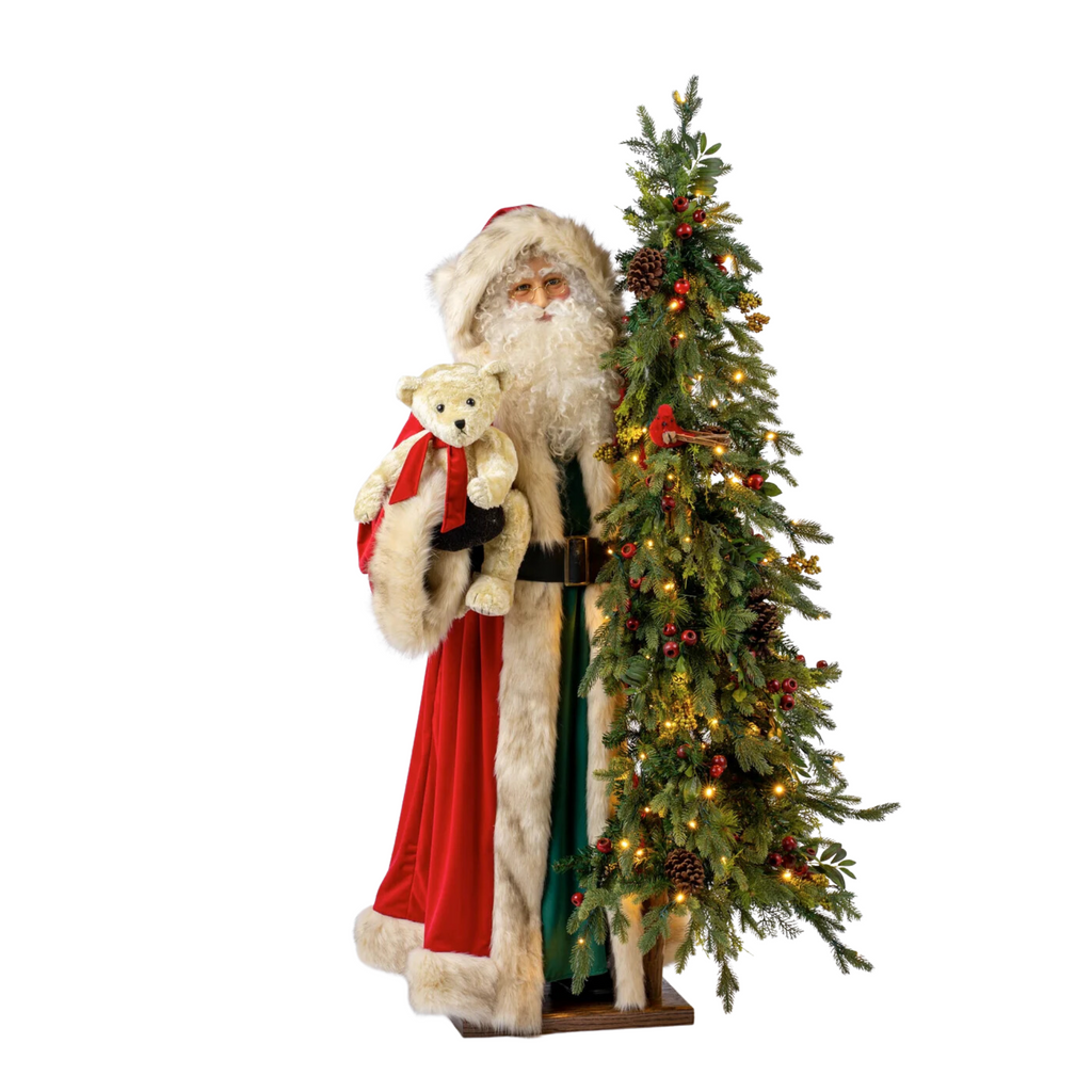 Christmas Cuddles II Life Size Decorative Santa With Tree - The Well Appointed House