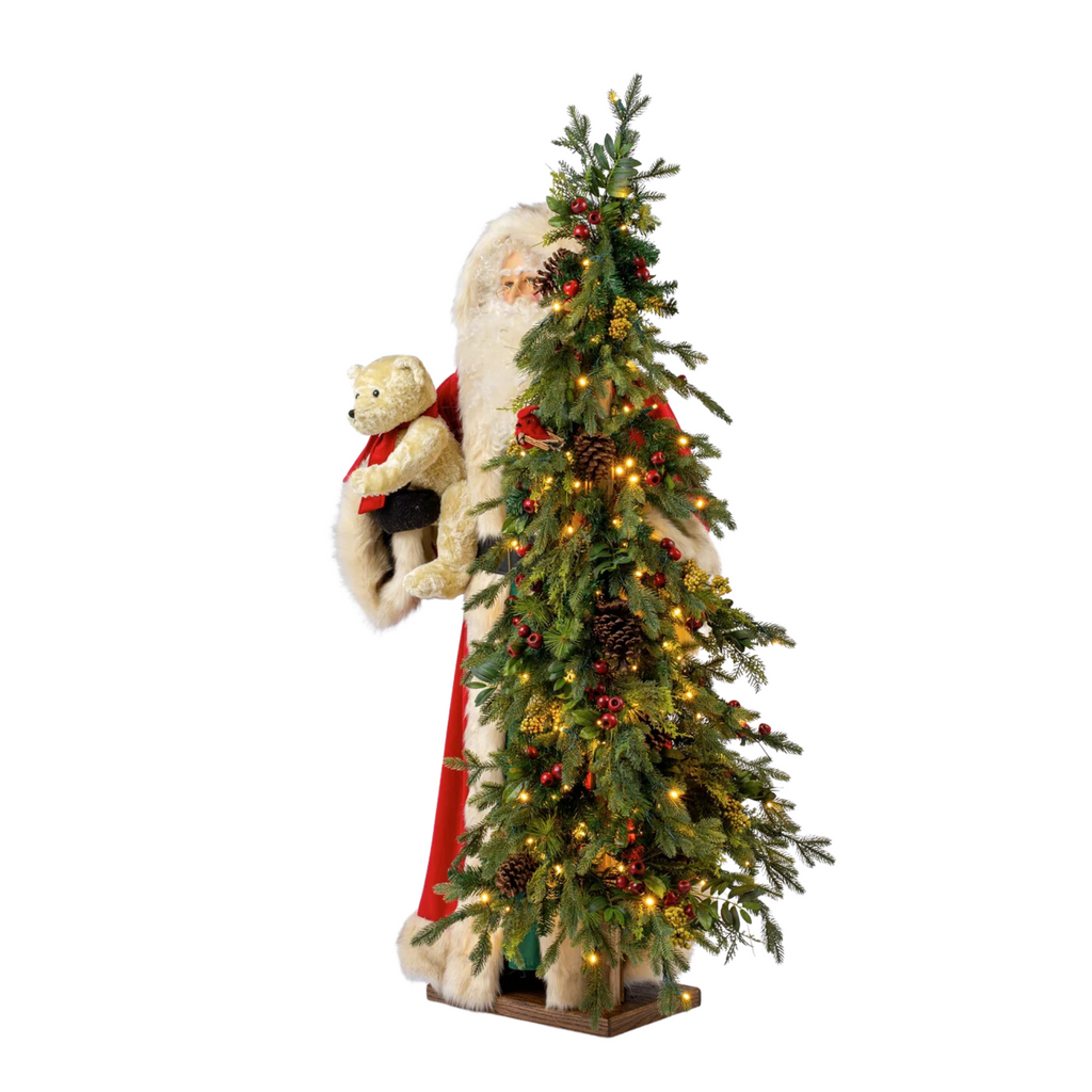 Christmas Cuddles II Life Size Decorative Santa With Tree - The Well Appointed House