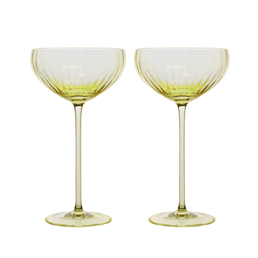 Set of Two Quinn Citrine Coupe Glasses - The Well Appointed House