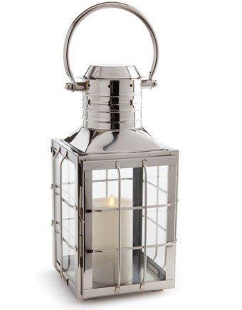 Classic Nickel Maritime Inspired 17.5" Outdoor Lantern - Candlesticks & Candles - The Well Appointed House
