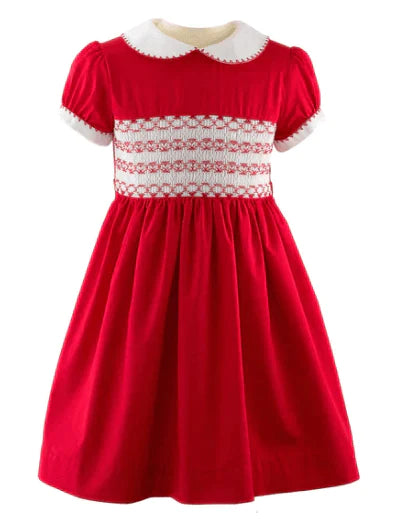 Classic Red Smocked Dress - Available in Sizes 3Y-10Y - Little Loves Girl Clothing - The Well Appointed House
