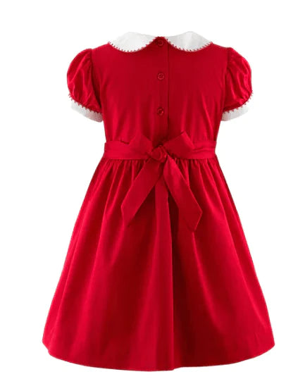 Classic Red Smocked Dress - Available in Sizes 3Y-10Y - Little Loves Girl Clothing - The Well Appointed House