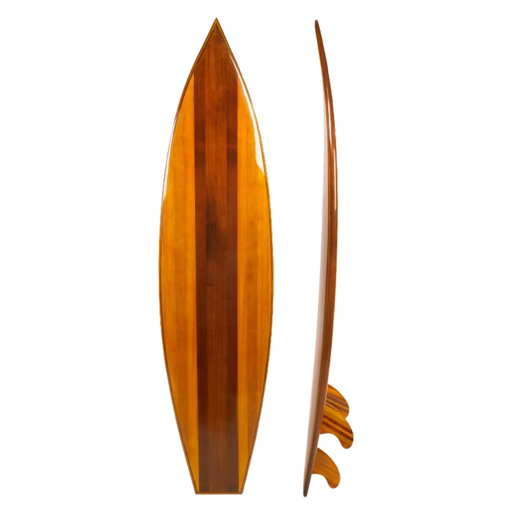 Classic Waikiki High Gloss Wooden Surfboard - Library Decor - The Well Appointed House