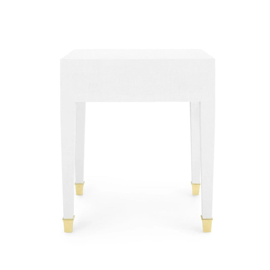 Claudette 1-Drawer Side Table in Cream with Brass Hardware - Side & Accent Tables - The Well Appointed House