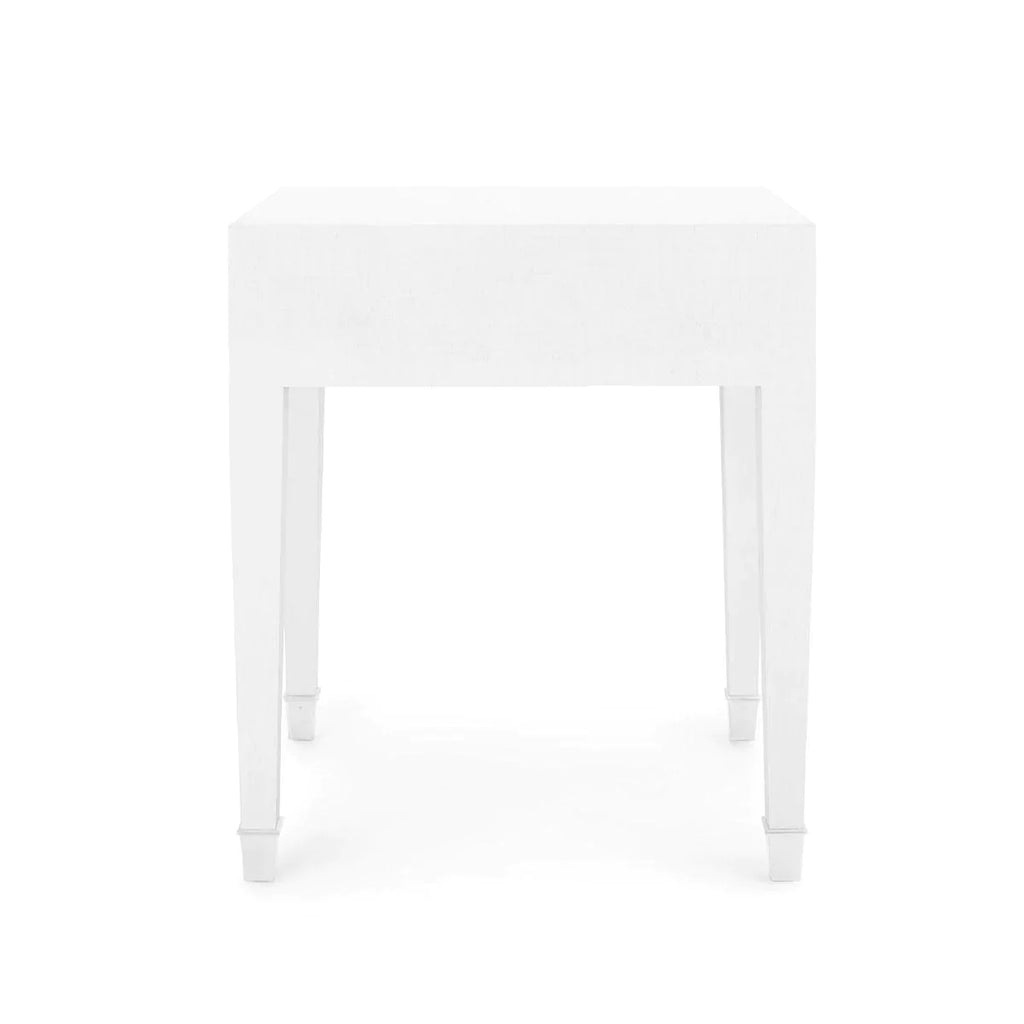 Claudette One Drawer Side Table in Cream with Nickel Hardware - Side & Accent Tables - The Well Appointed House