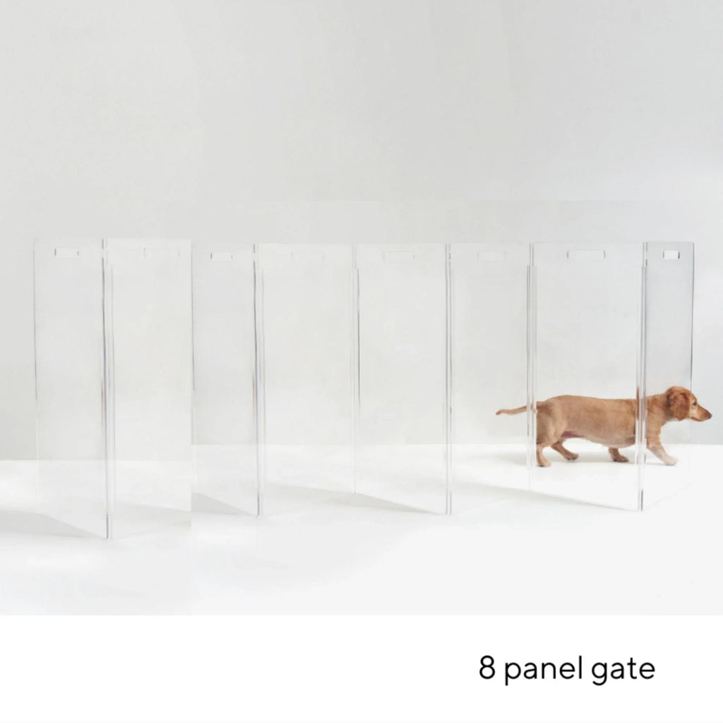 Clear Freestanding Zig Zag 8 Panel Pet Gate - Pet Accessories - The Well Appointed House