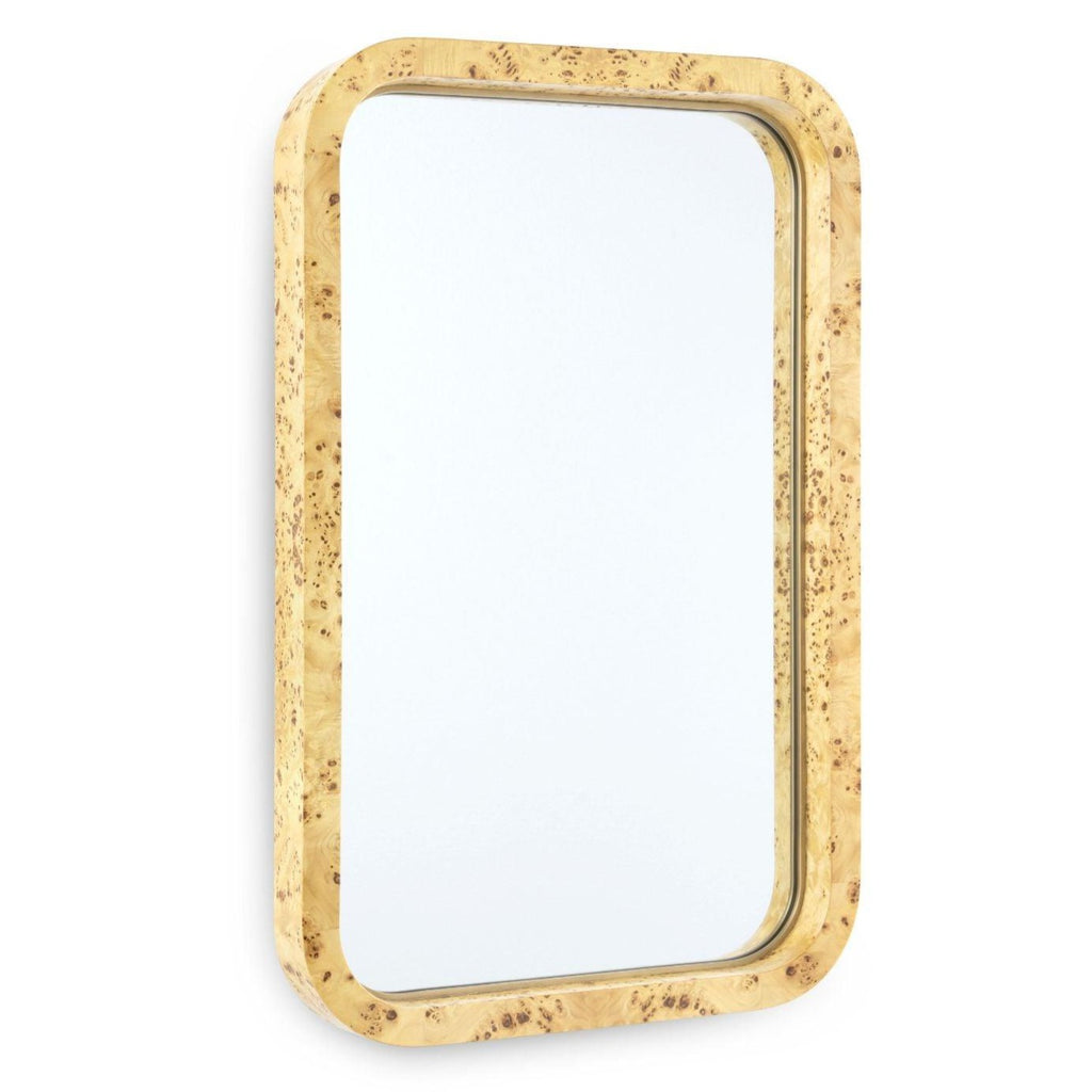 Clear Lacquered Burl Framed Emil Small Mirror - Wall Mirrors - The Well Appointed House