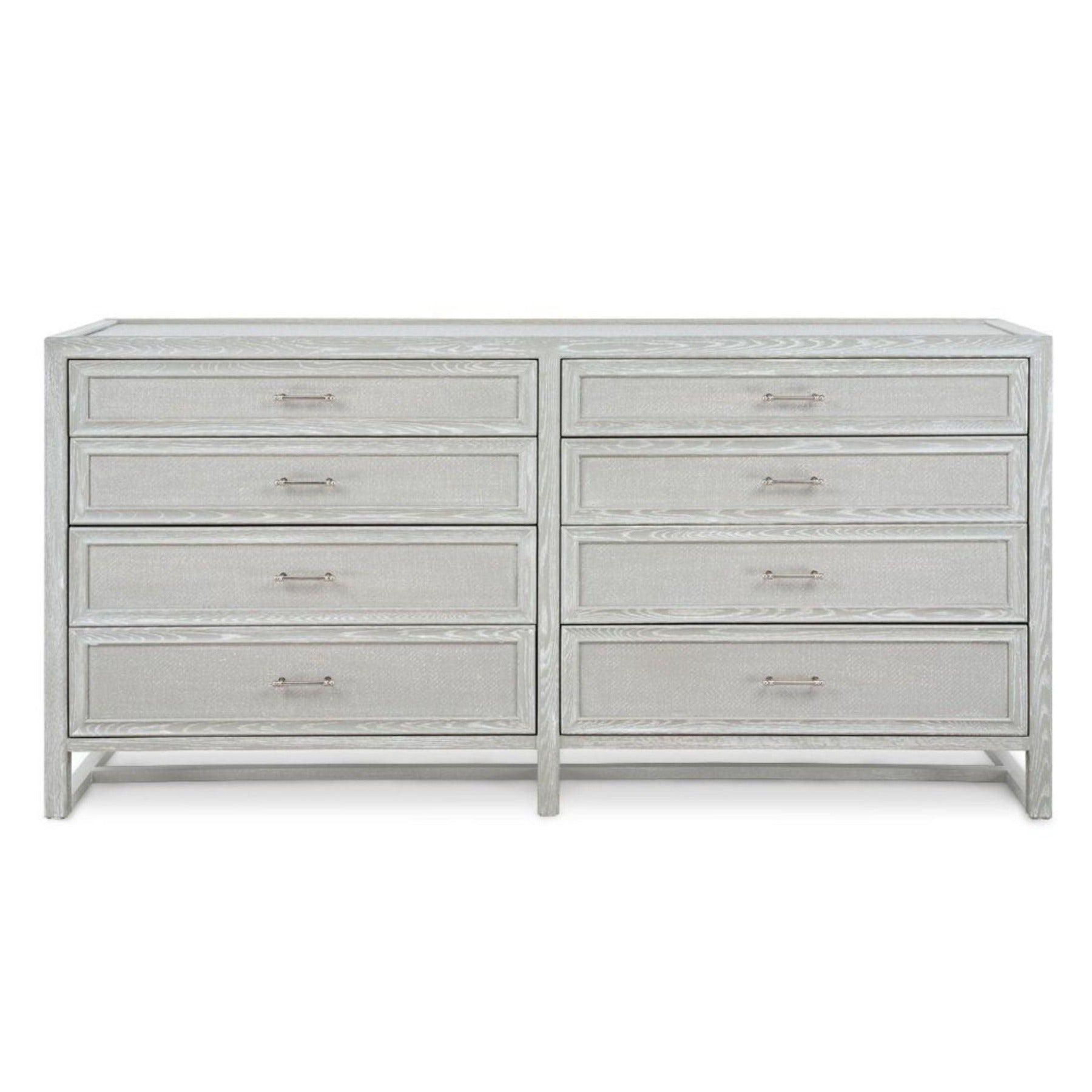 Clear Lacquered Soft Gray Vivian Eight Drawer Dresser The Well Appointed House Clear Lacquered Soft Gray Vivian Eight Drawer Dresser The Well Appointed House