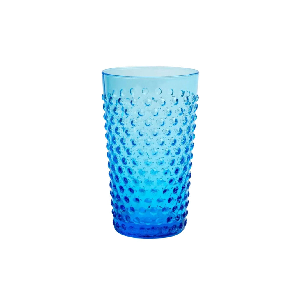 Clear Raised Dot Surface Hand Blown Glasses in True Blue - Drinkware - The Well Appointed House