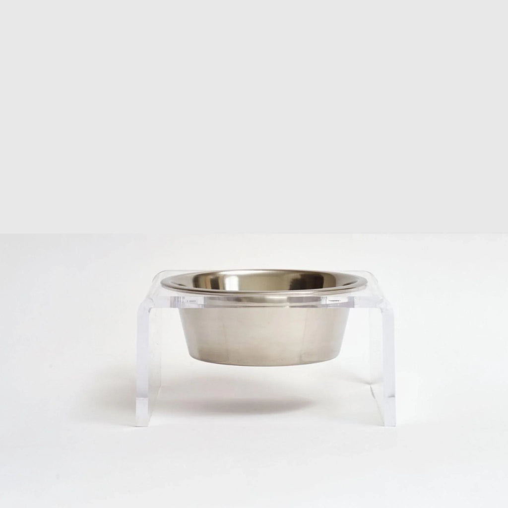 Clear Single Dog Bowl Feeder - Pet Accessories - The Well Appointed House