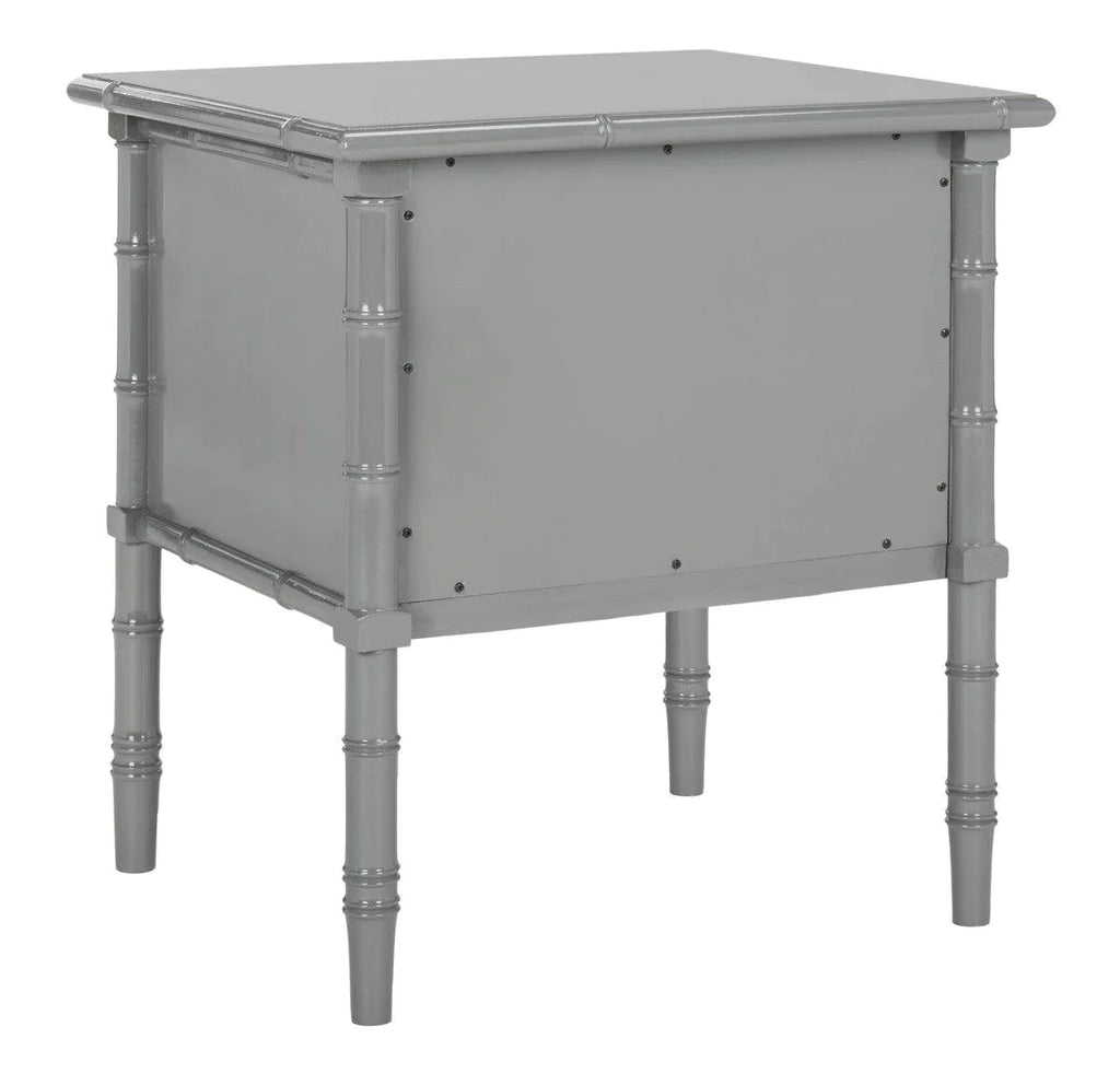 Coastal Bamboo Two Drawer Nightstand in Grey - Nightstands & Chests - The Well Appointed House