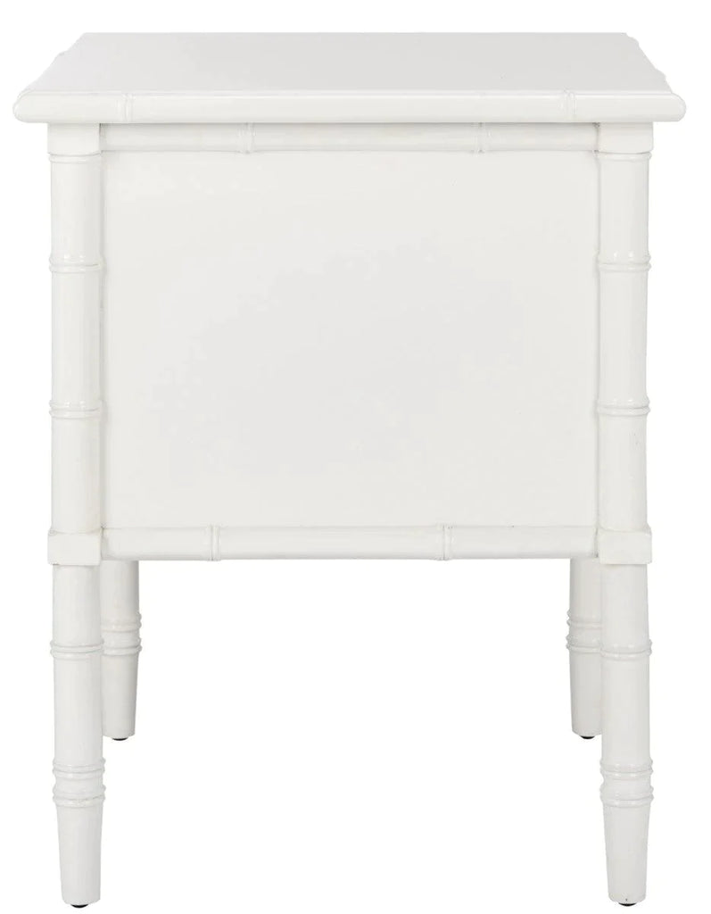 Coastal Two Drawer Bamboo Nightstand In White - Nightstands & Chests - The Well Appointed House