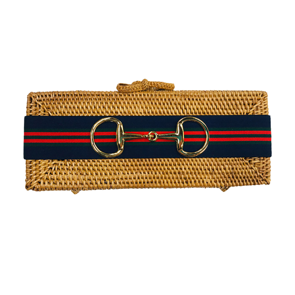 Colette Ata Grass Woven Clutch With Ribbon & Snaffle - The Well Appointed House