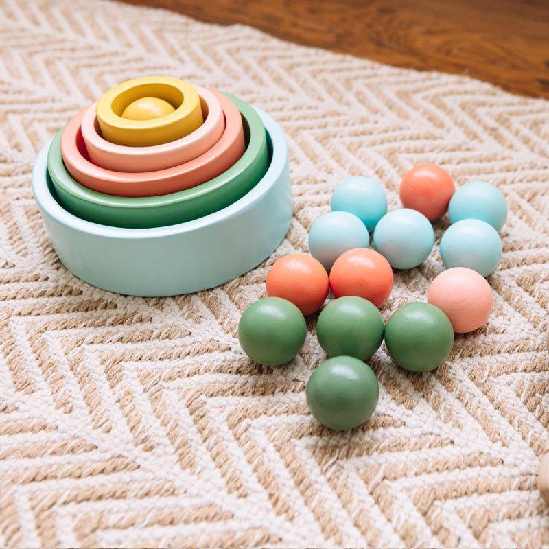 Colorful Nesting and Stacking Cups & Balls for Kids - Little Loves Learning Toys - The Well Appointed House