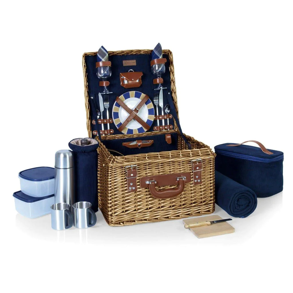 Complete Wicker Picnic Basket For 2 - Picnic Baskets & Accessories - The Well Appointed House