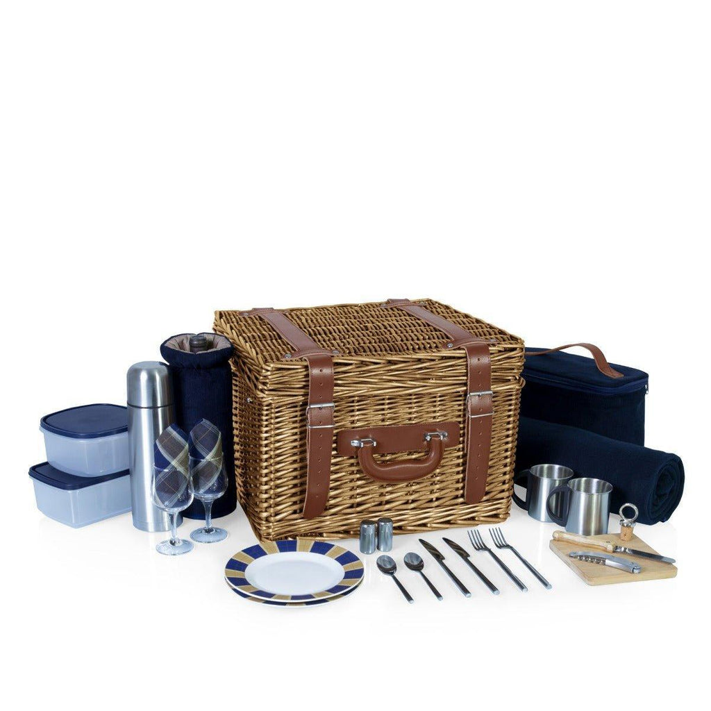 Complete Wicker Picnic Basket For 2 - Picnic Baskets & Accessories - The Well Appointed House