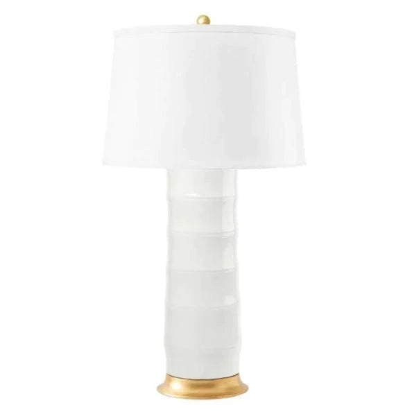 Cool White Saigon Glazed Porcelain Table Lamp Base - Table Lamps - The Well Appointed House