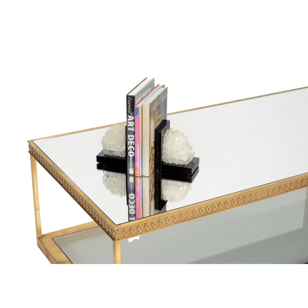 Copas Cocktail Table in Gold with Mirrored Top - Coffee Tables - The Well Appointed House