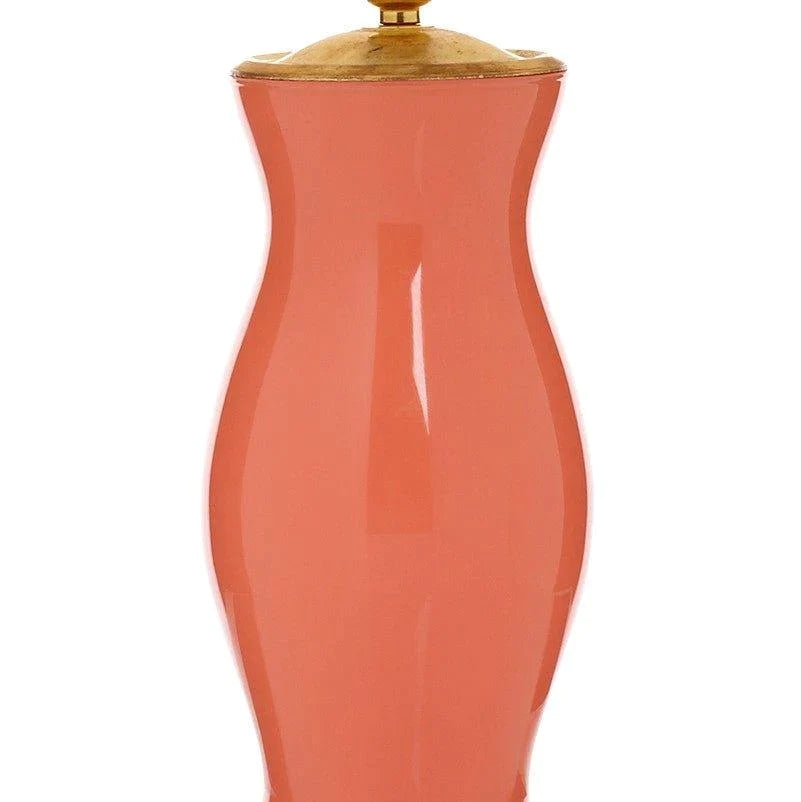 Coral Handblown Glass Lamp with Brass Accents - Table Lamps - The Well Appointed House