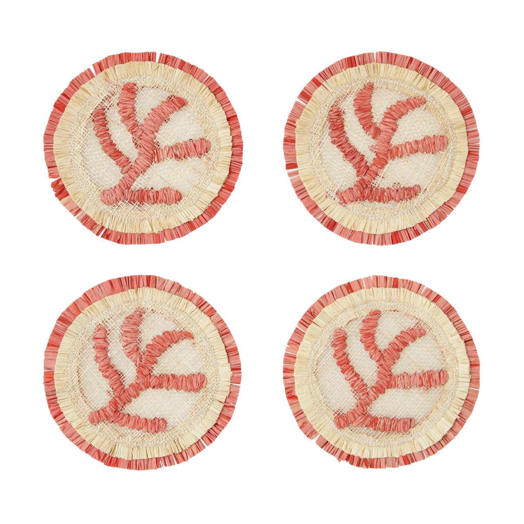 Coral Straw Coasters - Coasters - The Well Appointed House