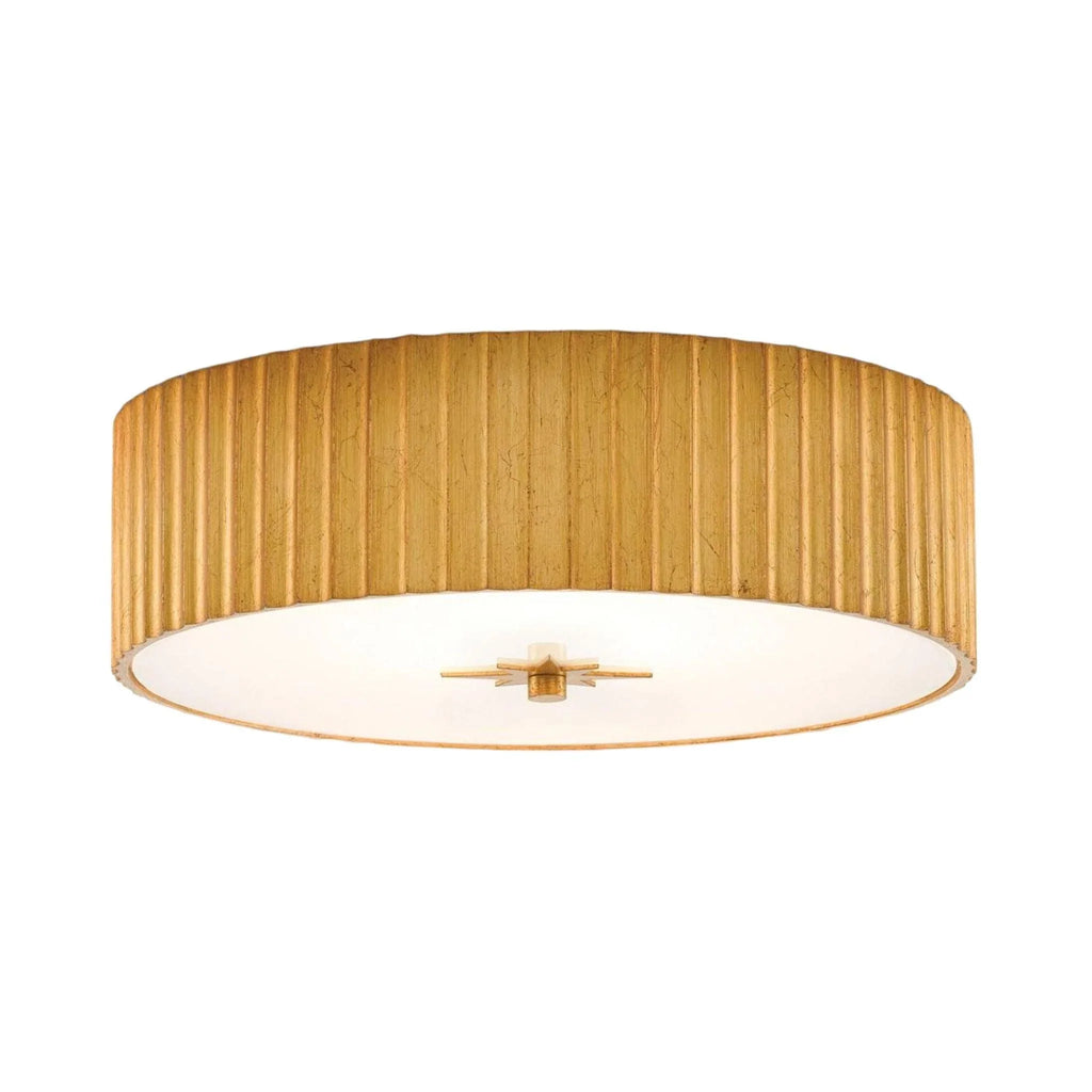 Corrugated Gold Leaf Mid-Century Flush Mount Light - Flush Mounts - The Well Appointed House