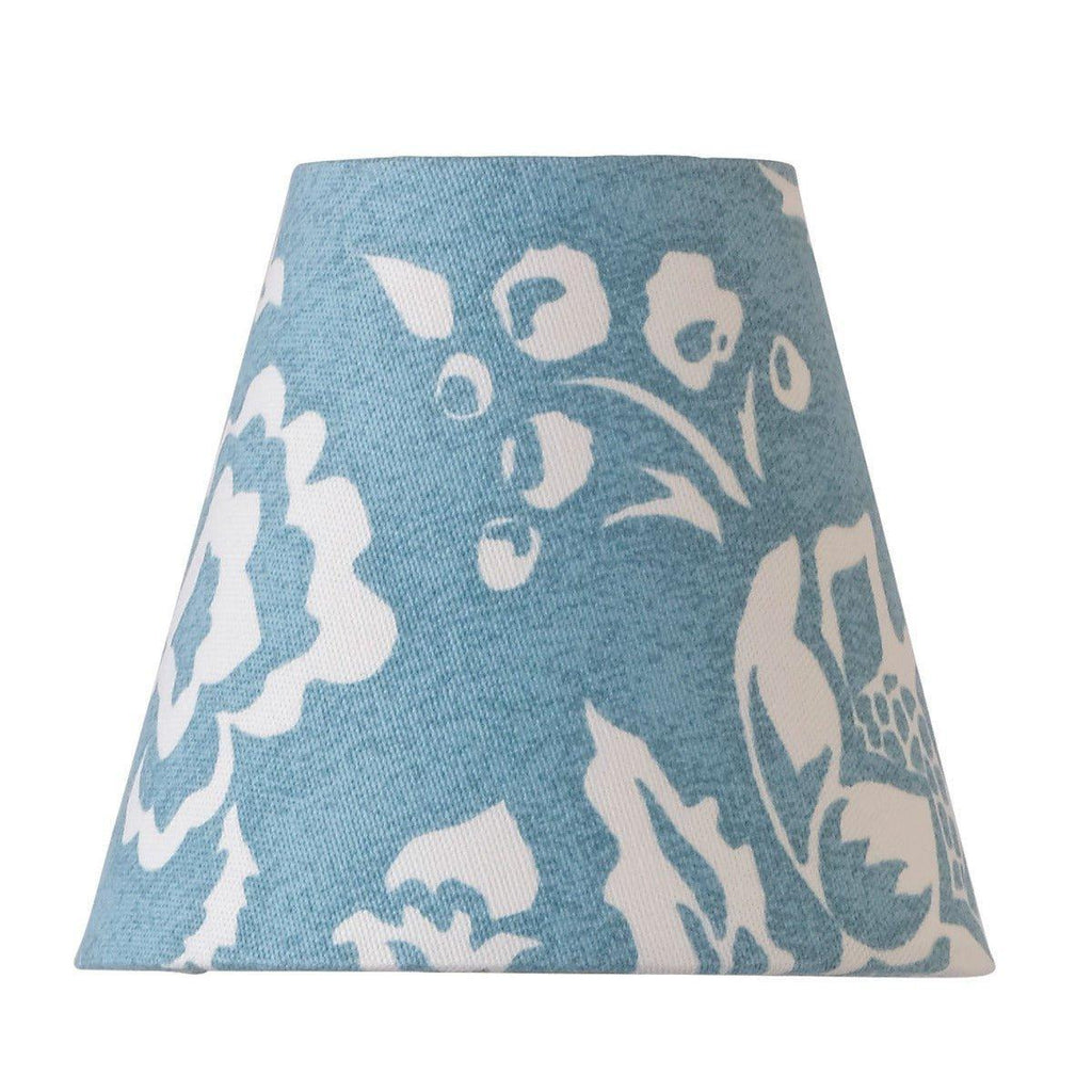 Cottage Blue Mini Lamp Shade with Oversize Floral Design - Lamp Shades - The Well Appointed House