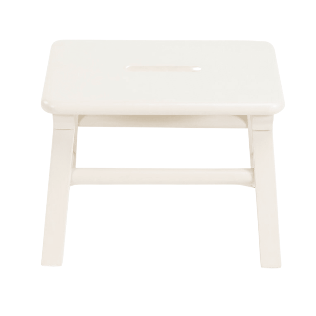 Cottage White Bayur Wood Step Stool - Little Loves Accent Chairs & Stools - The Well Appointed House