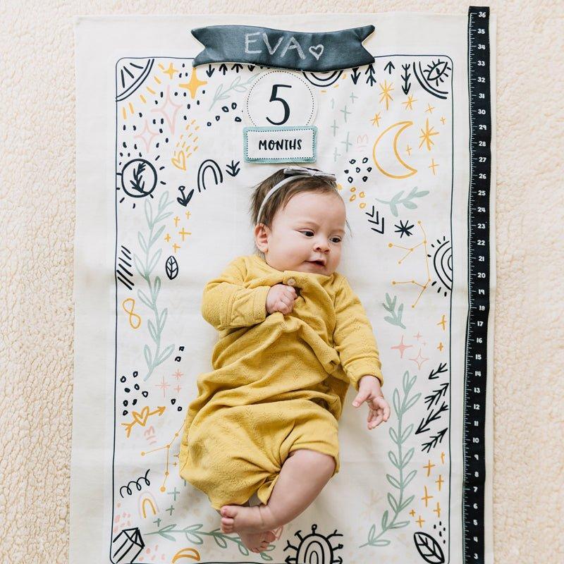 Cotton Canvas Baby Milestone Mat - Little Loves Play Mats & Gyms - The Well Appointed House