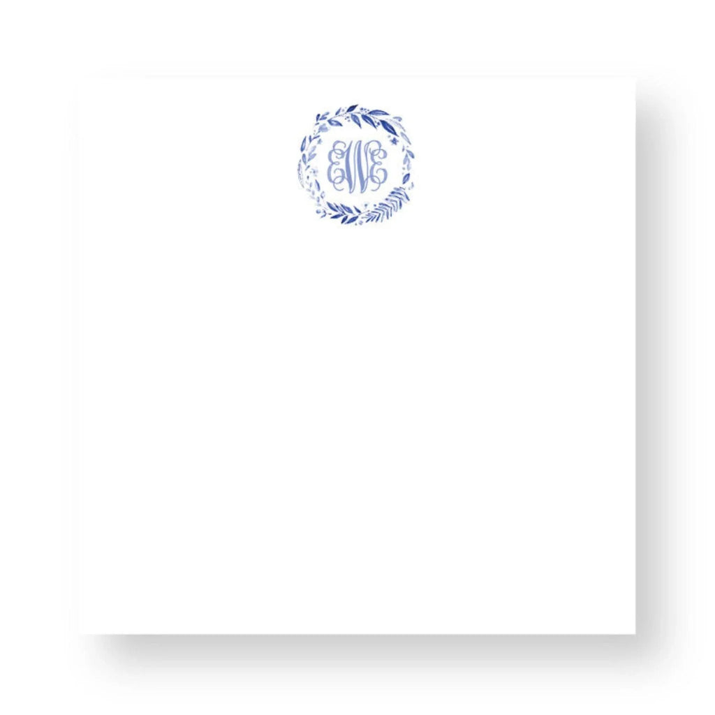 Couture Crest Monogram Wreath Personalized Notepad - Stationery & Desk Accessories - The Well Appointed House