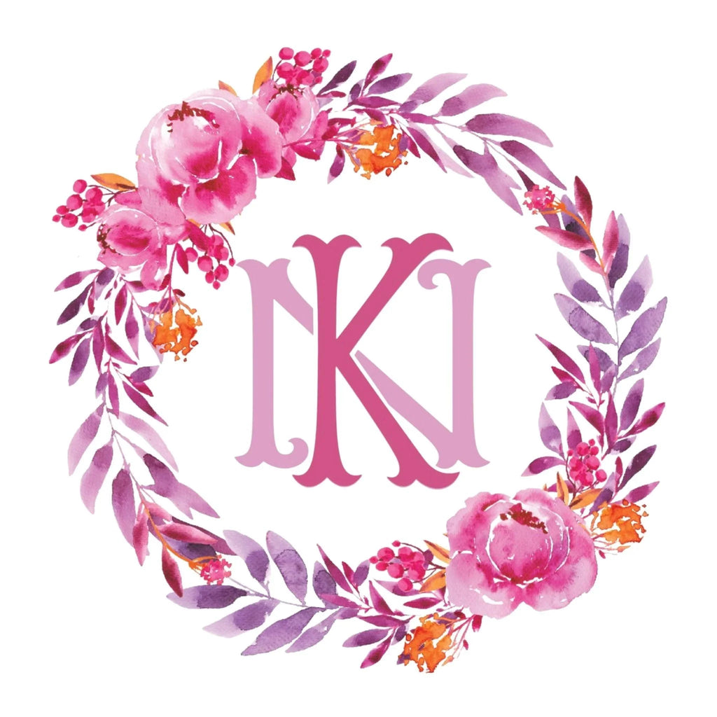 Couture Crest Pink and Purple Wreath Monogrammed Notepad - Stationery & Desk Accessories - The Well Appointed House