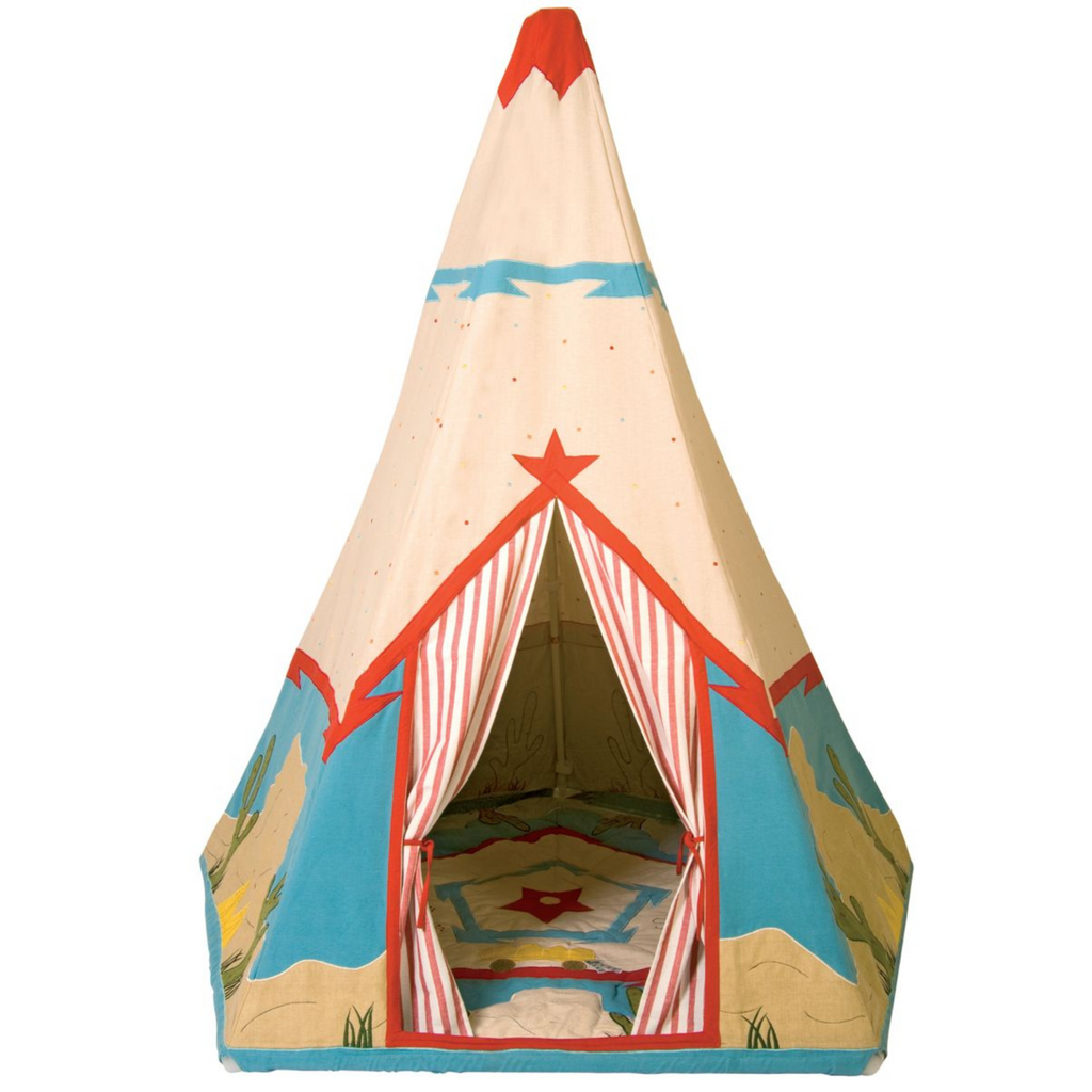 Cowboy Wigwam Playhouse and Matching Floor Quilt - The Well Appointed House 