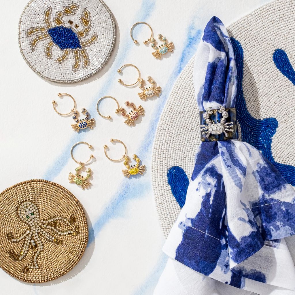 Crab Wine Charms, Rainbow - The Well Appointed House