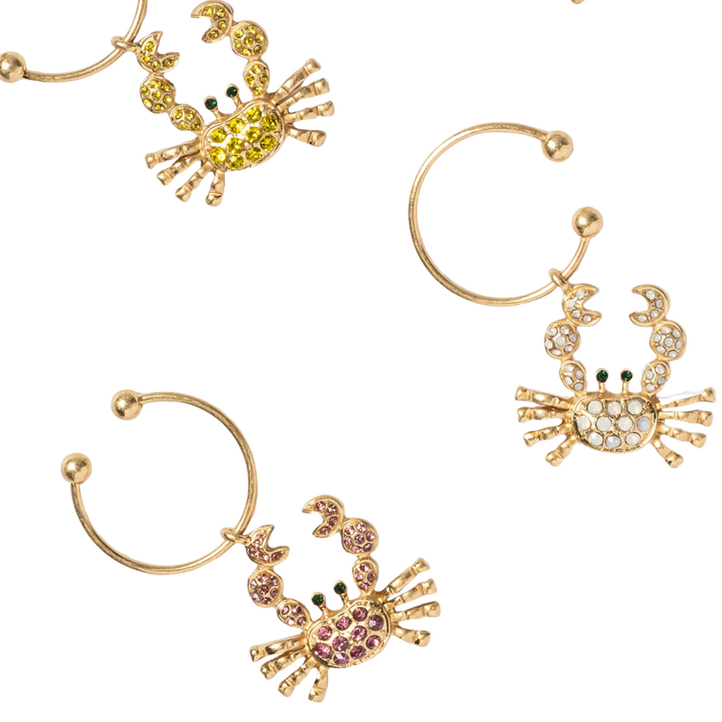 Crab Wine Charms, Rainbow - The Well Appointed House