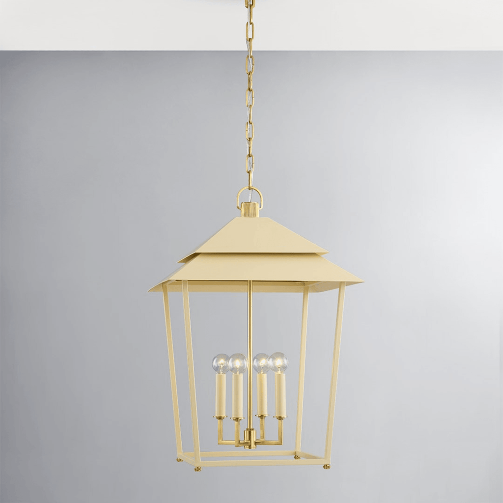 Cream Natick Lantern Pendant - Available in Three Sizes - Chandeliers & Pendants - The Well Appointed House