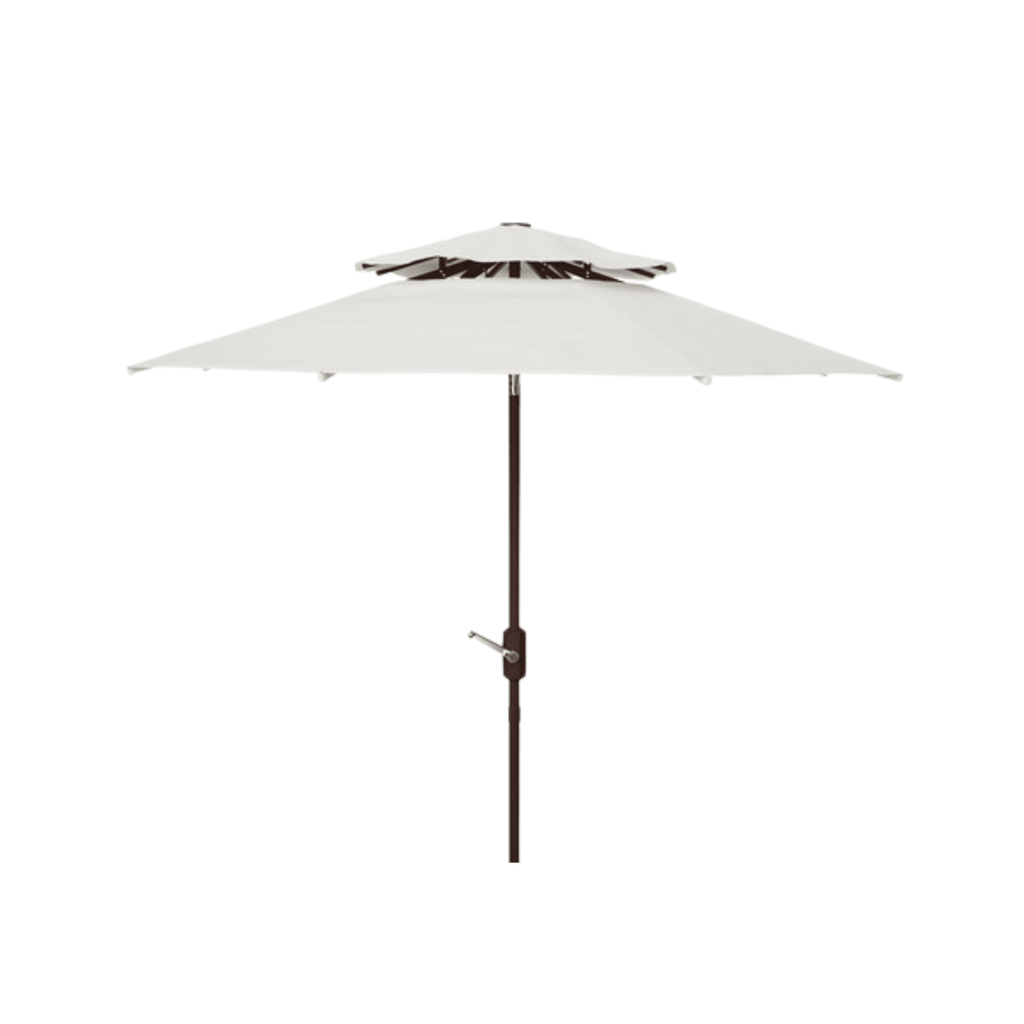 Crisp White Double Top 9' Market Patio Umbrella - Outdoor Umbrellas - The Well Appointed House