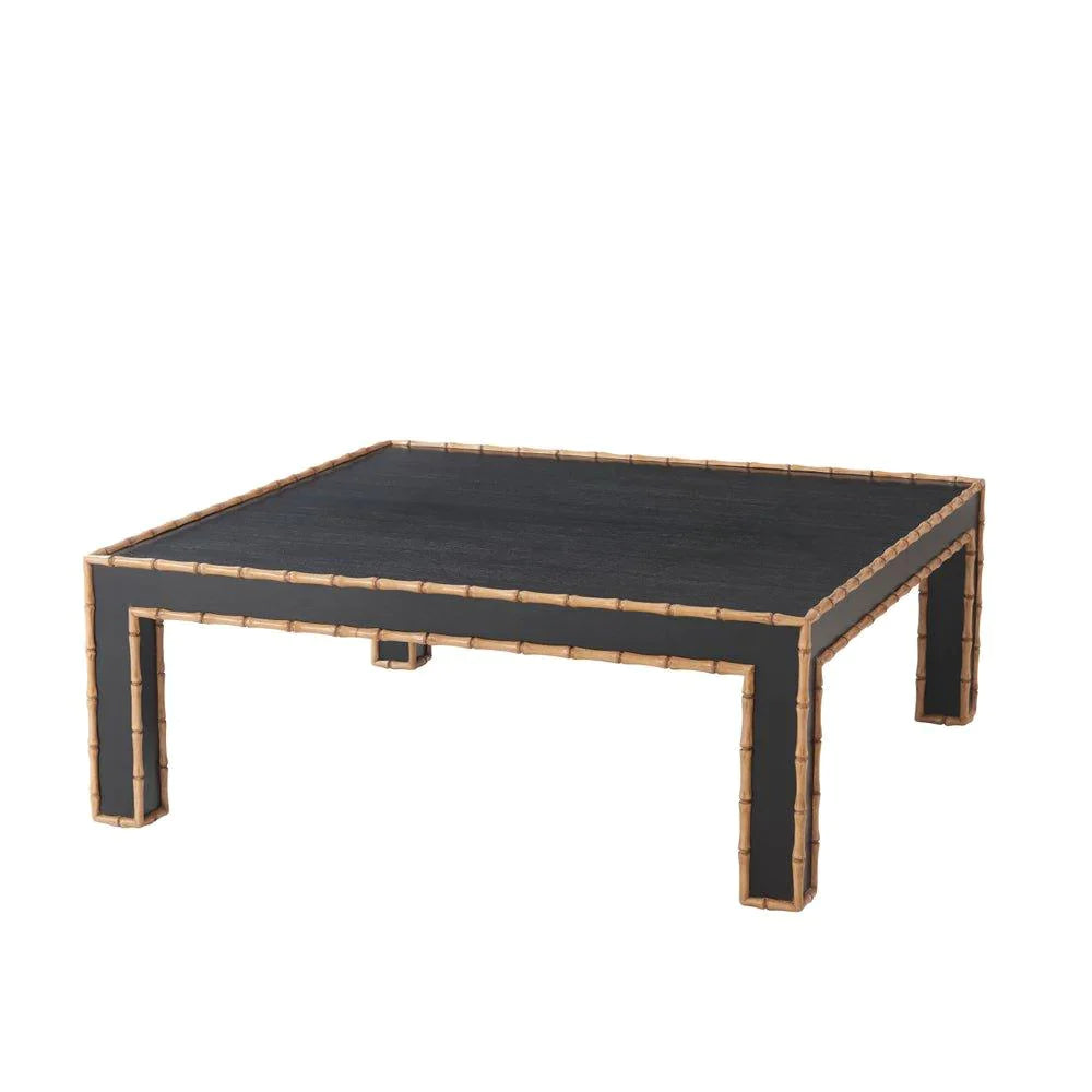 Cristina Faux Bamboo Frame Black Coffee Table - Coffee Tables - The Well Appointed House