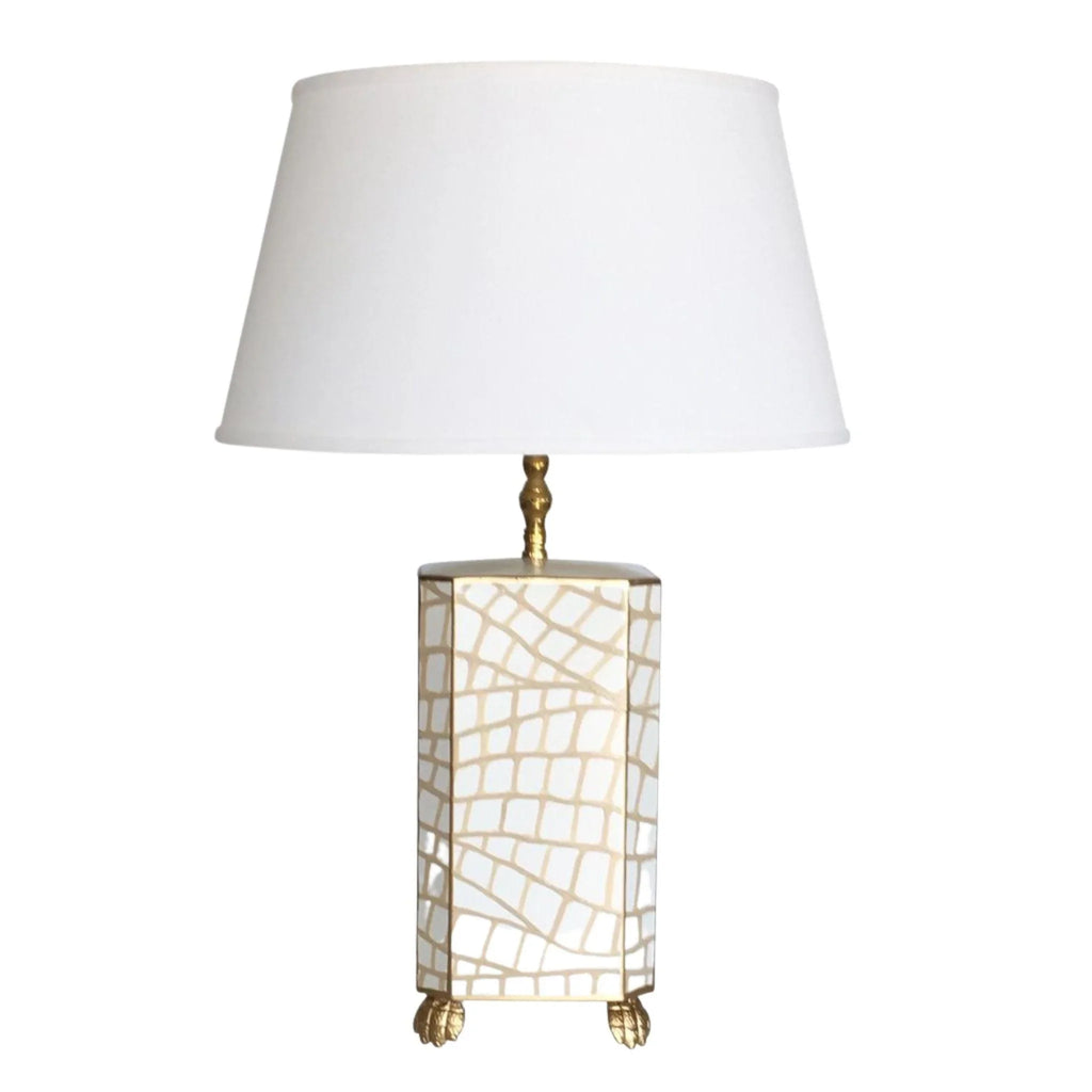Crocodile Lamp in White and Gold - Table Lamps - The Well Appointed House