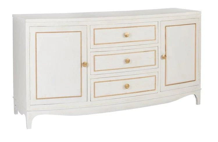 Curved Front Buffet Server with Brass Hardware - Buffets & Sideboards - The Well Appointed House