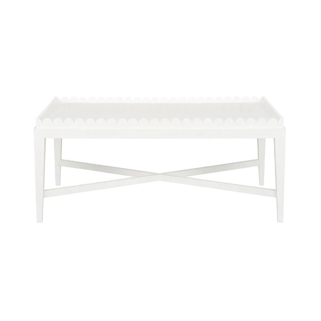 Custom Painted Scalloped Edge Coffee Table - Coffee Tables - The Well Appointed House