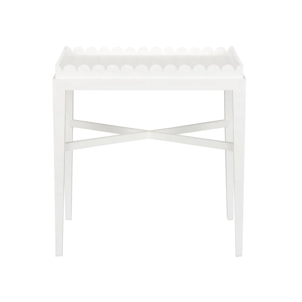 Custom Painted Scalloped Edge Side Table - Side & Accent Tables - The Well Appointed House