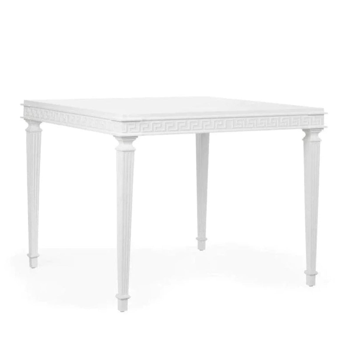 Custom Painted Square GameDining Table with Greek Key Details The