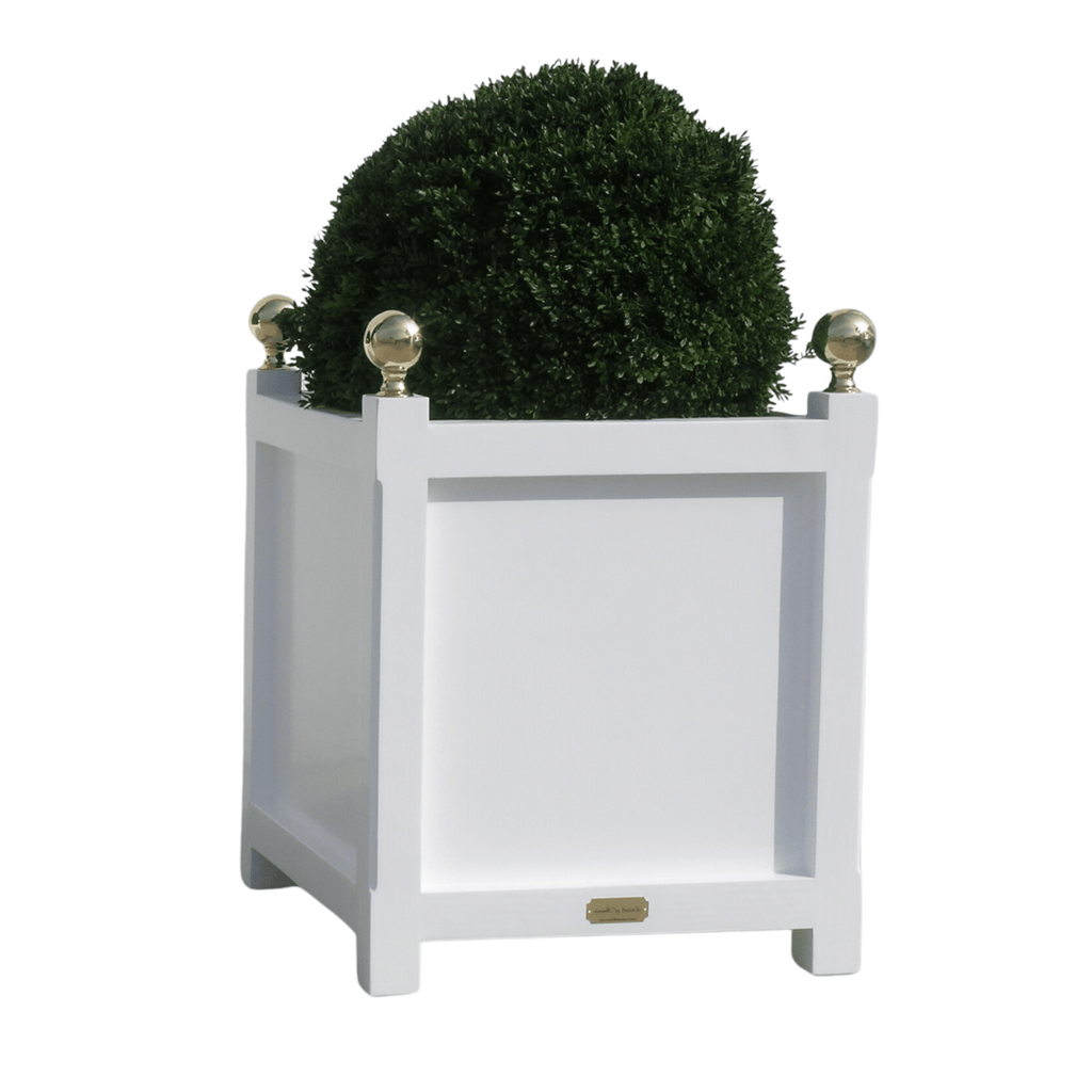 Customizable Plain Wood Versailles Planter With Finials - Outdoor Planters - The Well Appointed House