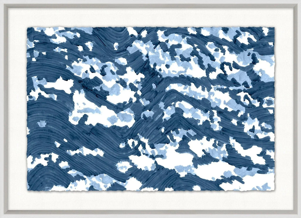Dappled Waves 2 Framed Wall Art in Blue - Paintings - The Well Appointed House