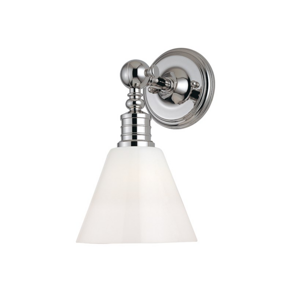 Darien Polished Nickel Single Lamp Vanity Light - The Well Appointed House