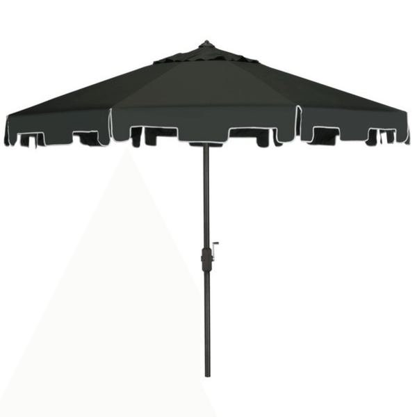 Safavieh Zimmerman 9' Crank Market Umbrella with Flap, Dark Green