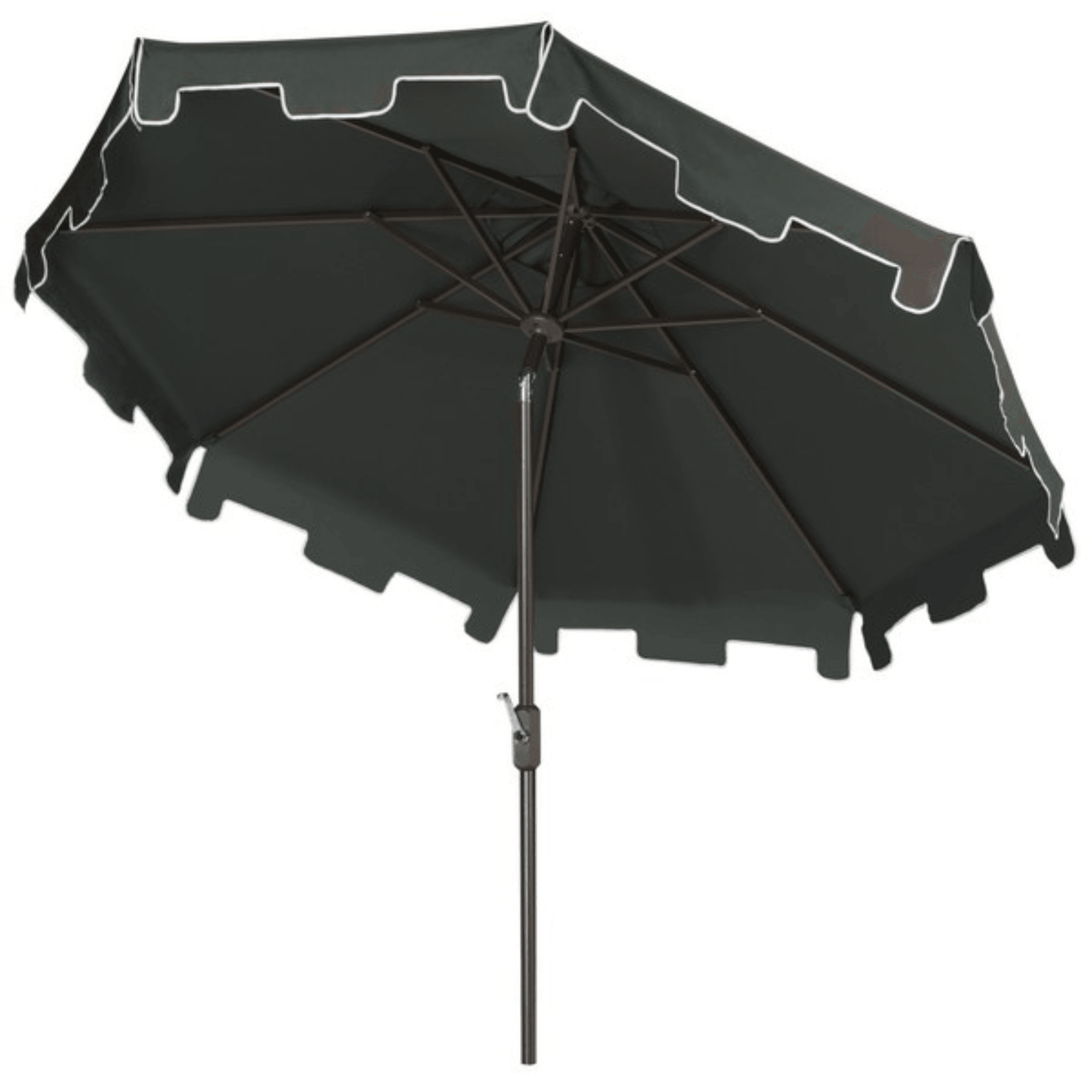 Safavieh Zimmerman 9' Crank Market Umbrella with Flap, Dark Green